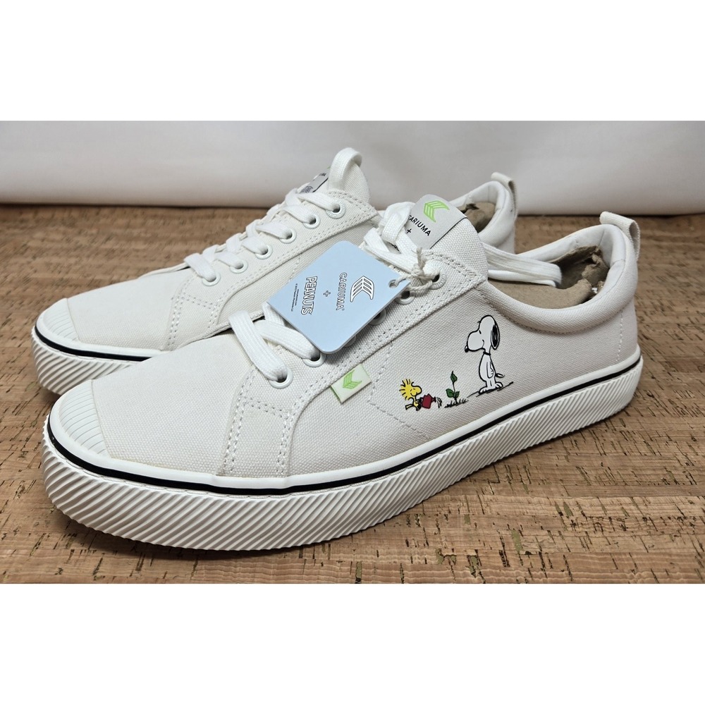Cariuma x Peanuts Earth Day OCA Low Off White Canvas Sneakers Womens 13 Men 10.5